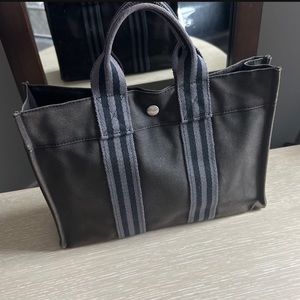 Authentic Hermes Two Tone Tote -Gray and Navy